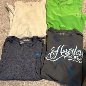 Hurley Black Graphic Short-Sleeve Tee with Teal and White Script